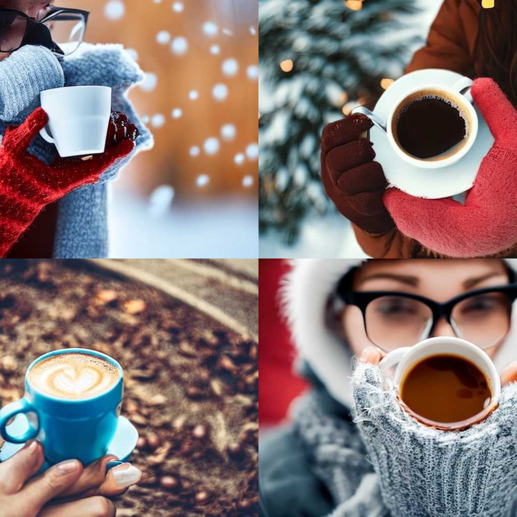 A person with glasses drinking hot coffee in winter