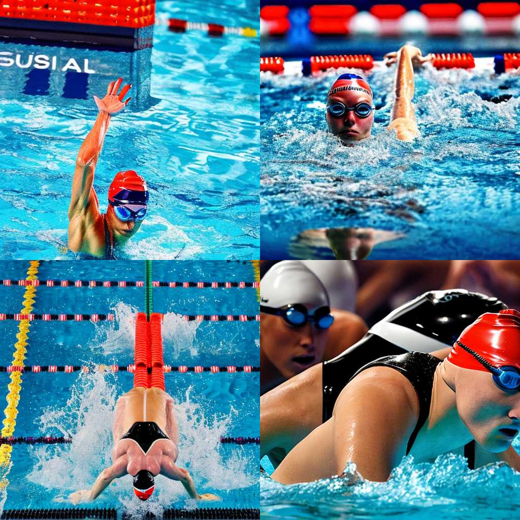 A swimmer waiting for the start signal during a competition