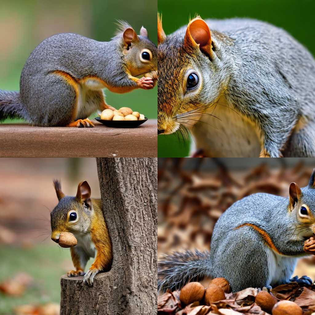 A squirrel hiding a nut