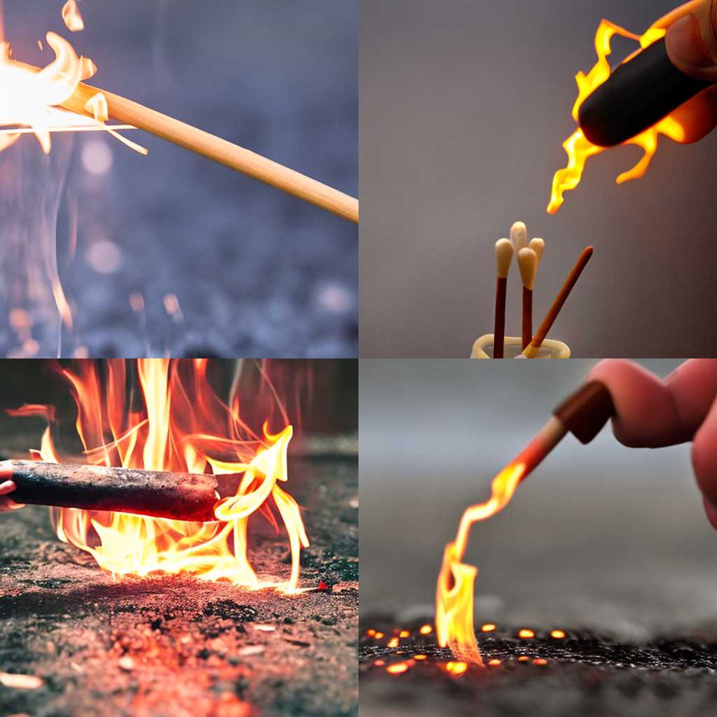 A person igniting a wet match