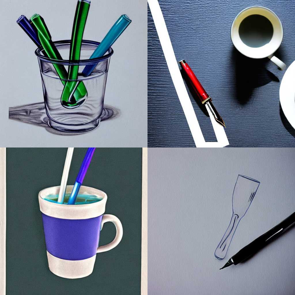 a pen placed in a cup of water