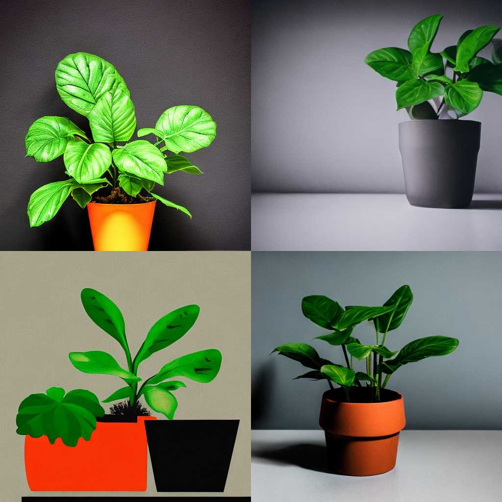 A potted plant kept in a dark room for a week