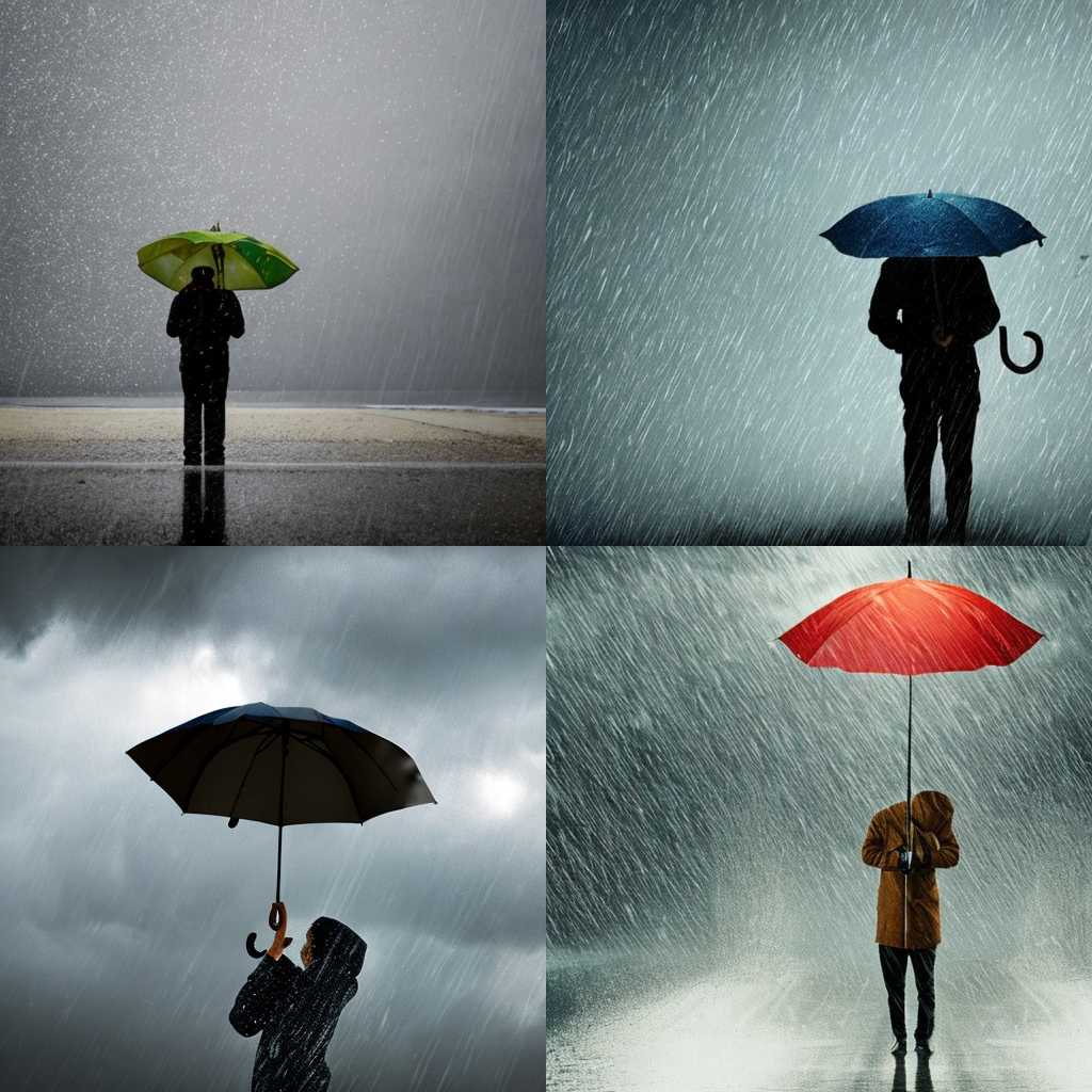 A person holding an umbrella in a windstorm