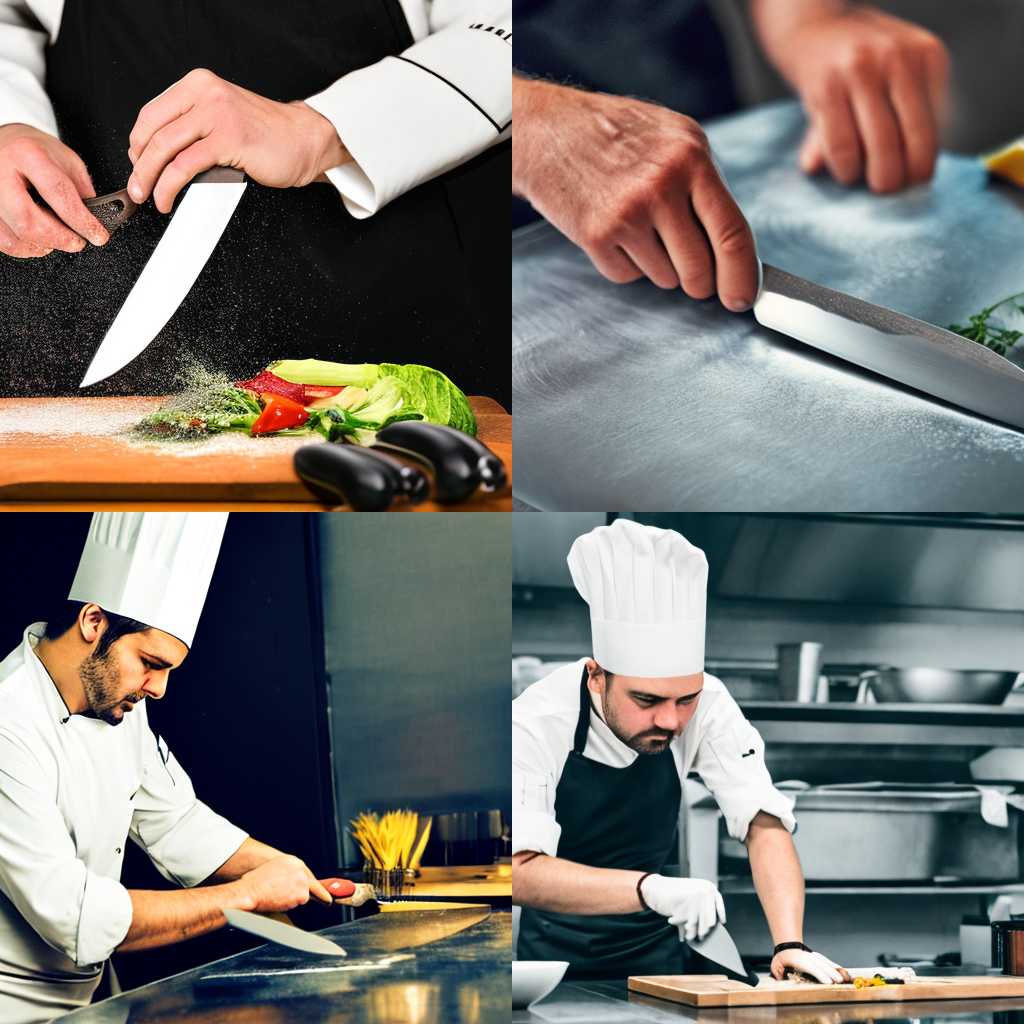 A chef sharpening a knife