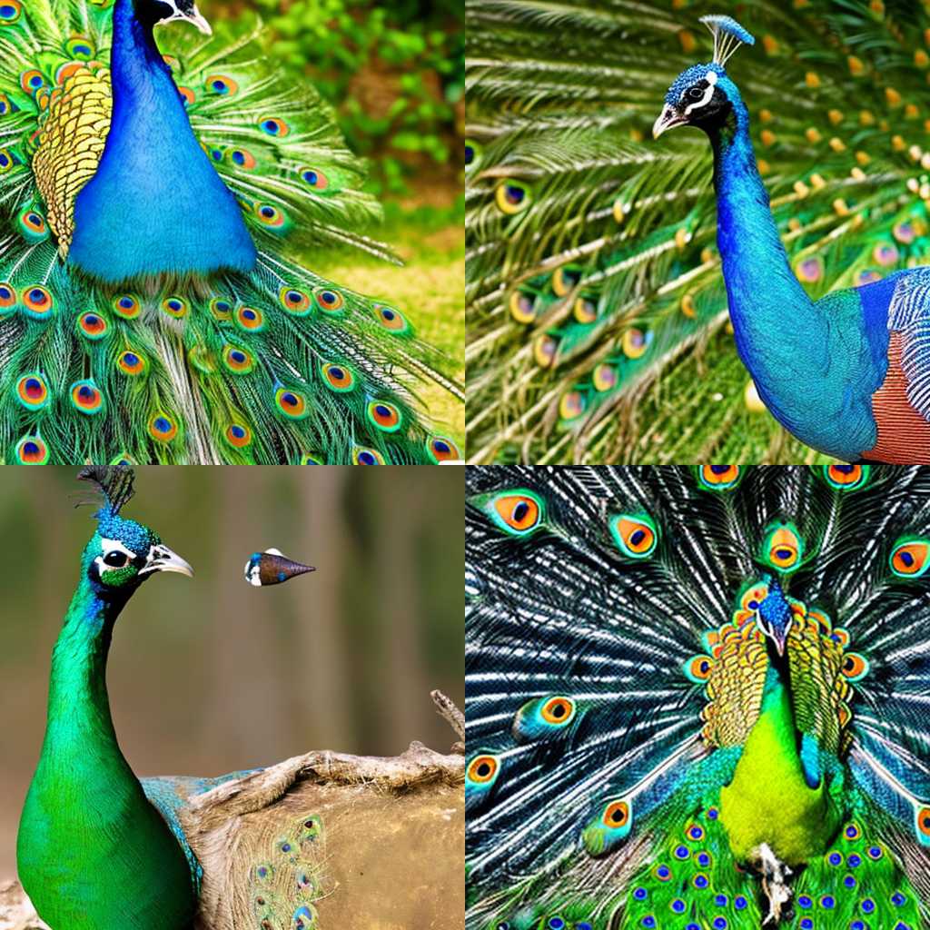 A peacock attracting a mate