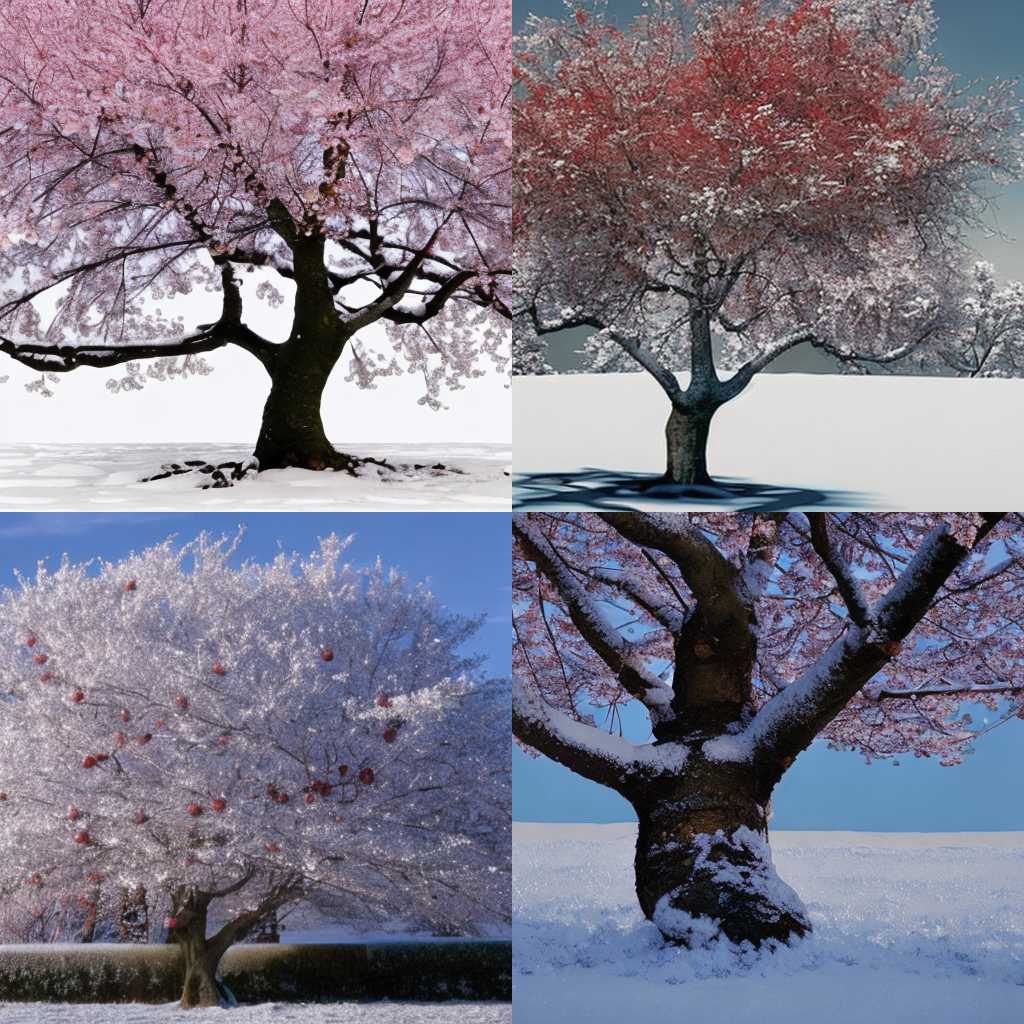 A cherry tree in winter