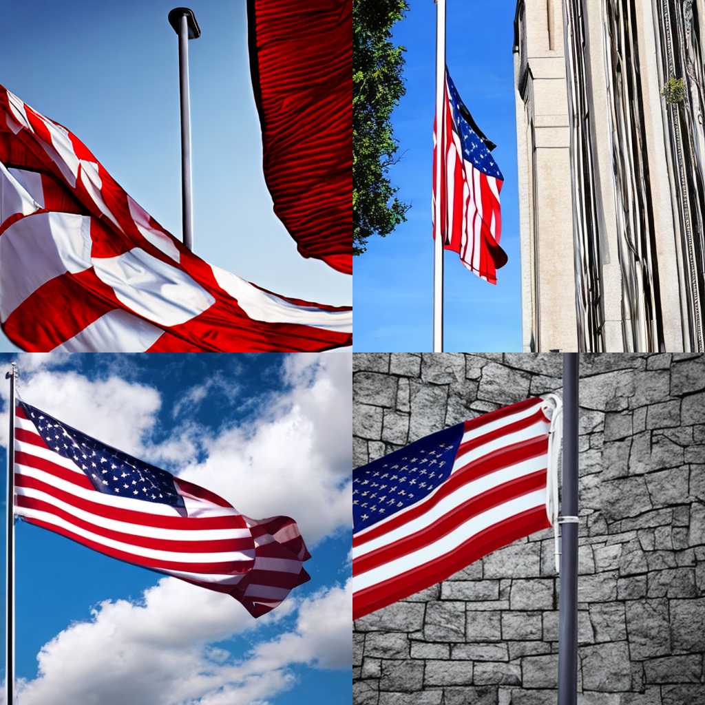 A flag on a pole on a windy day