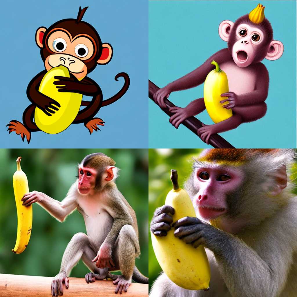 A monkey holding a banana