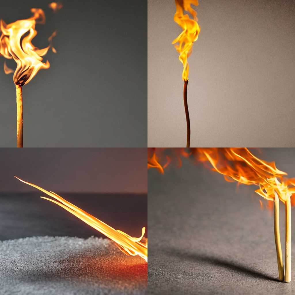 A burning matchstick in the air