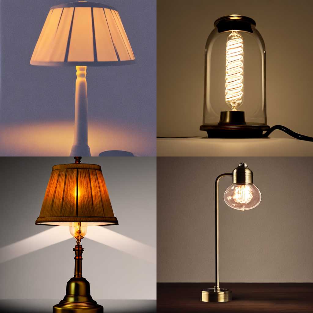 A lamp with the knob switched on