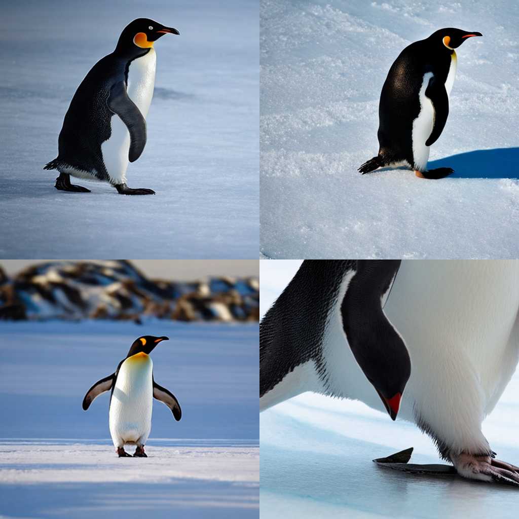 A penguin walking on ice