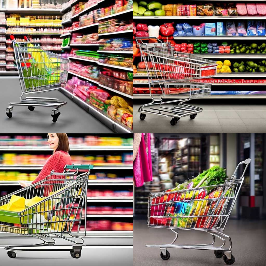 A shopper's cart after she buys a lot of goods