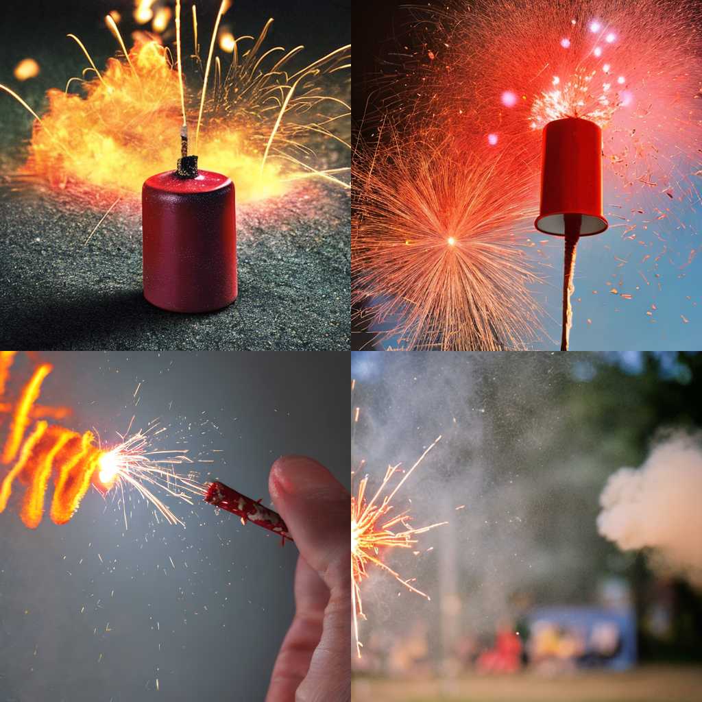 A firecracker in use