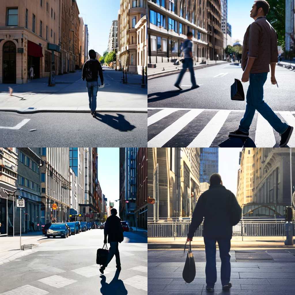 A pedestrian on a sunny day