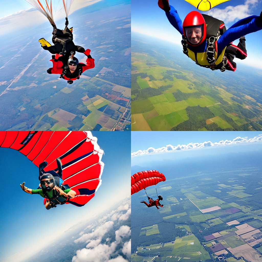 A skydiver opening a parachute