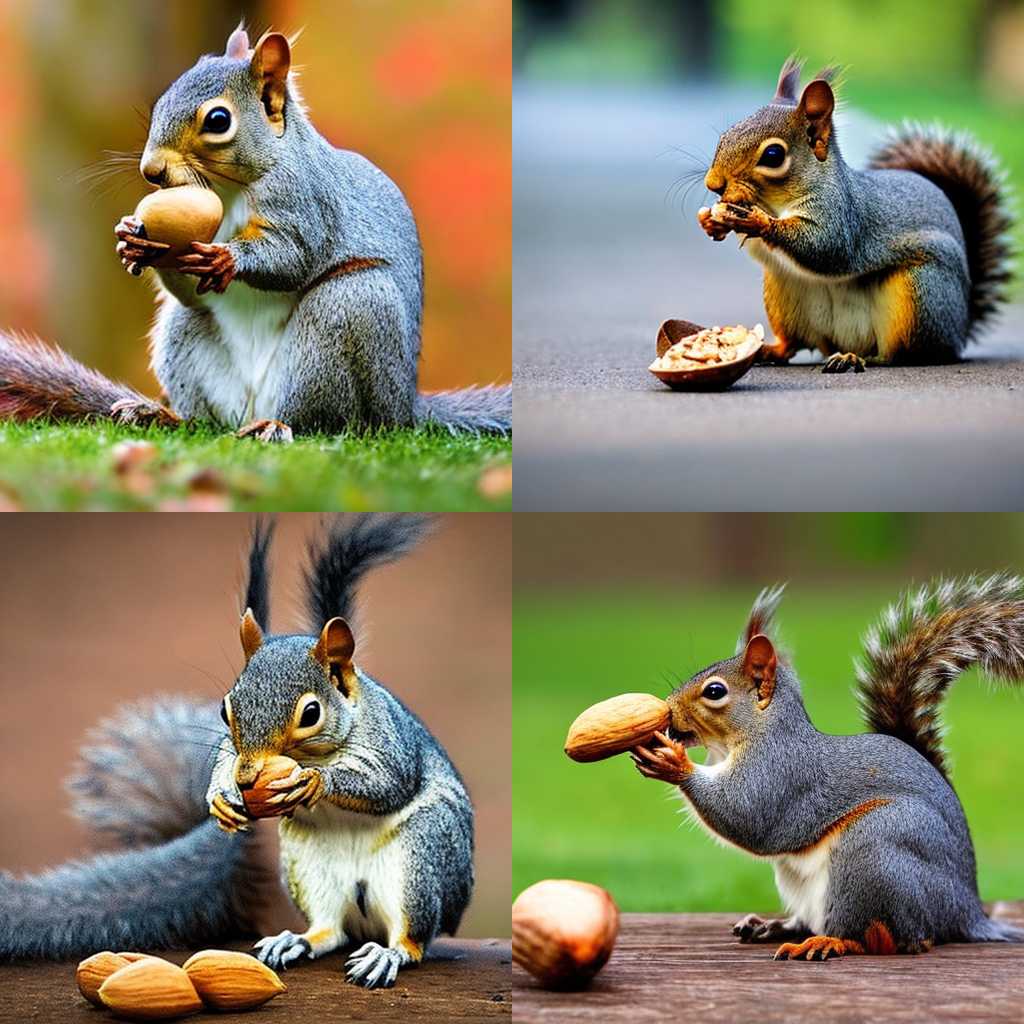 A squirrel eating a nut