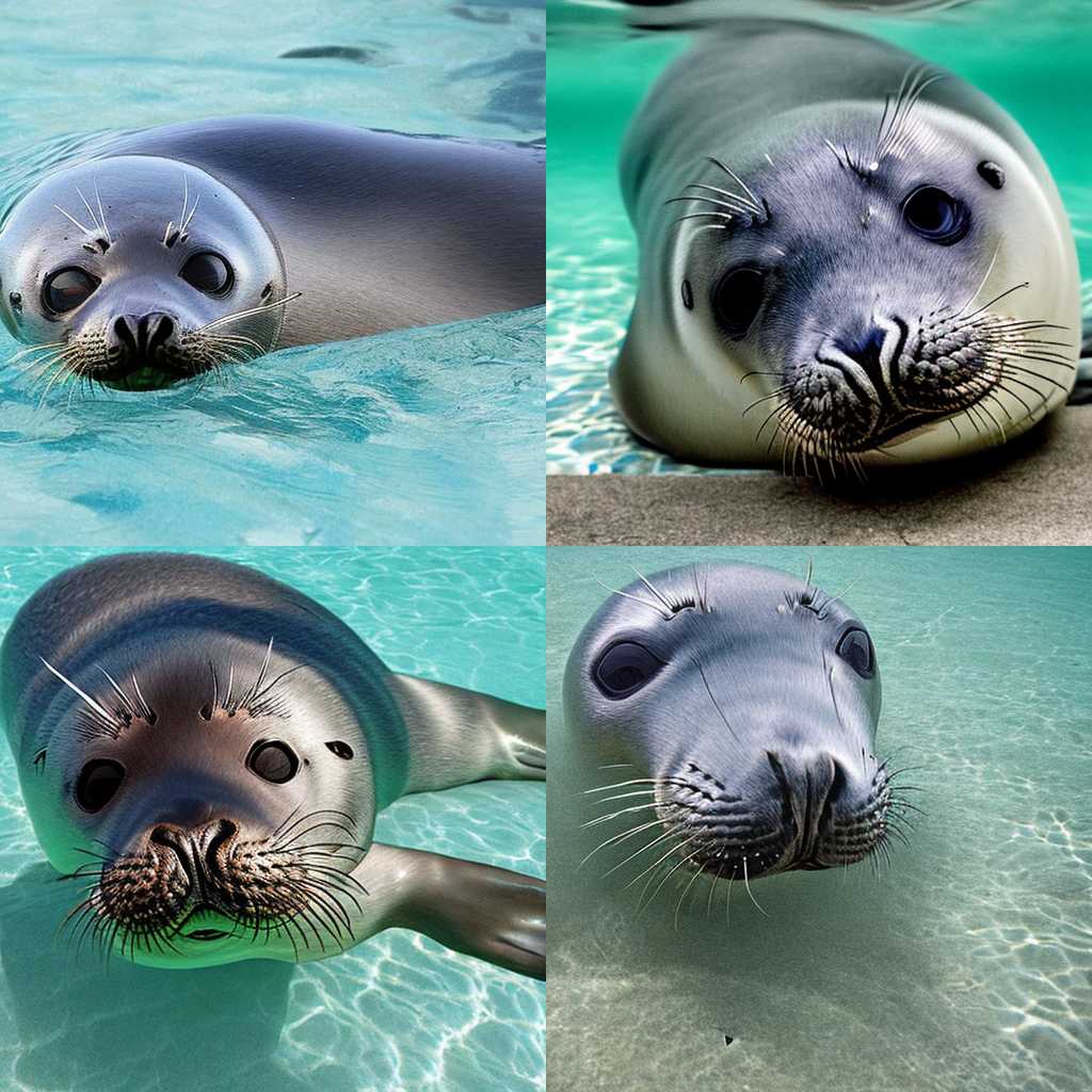 A swimming seal