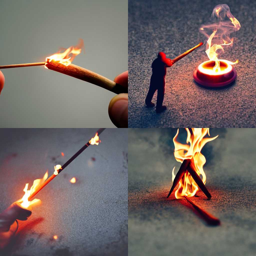 A person igniting a match