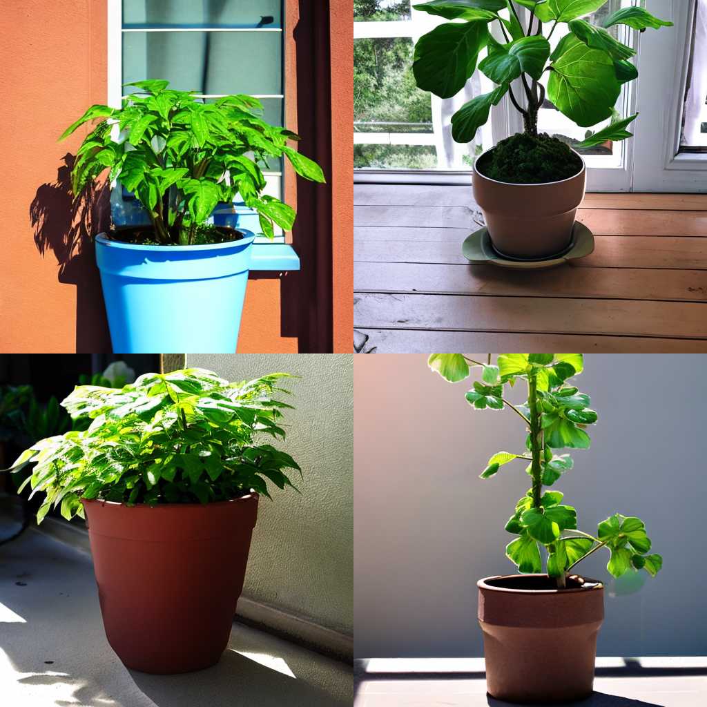 A potted plant kept in ample sunlight for a week