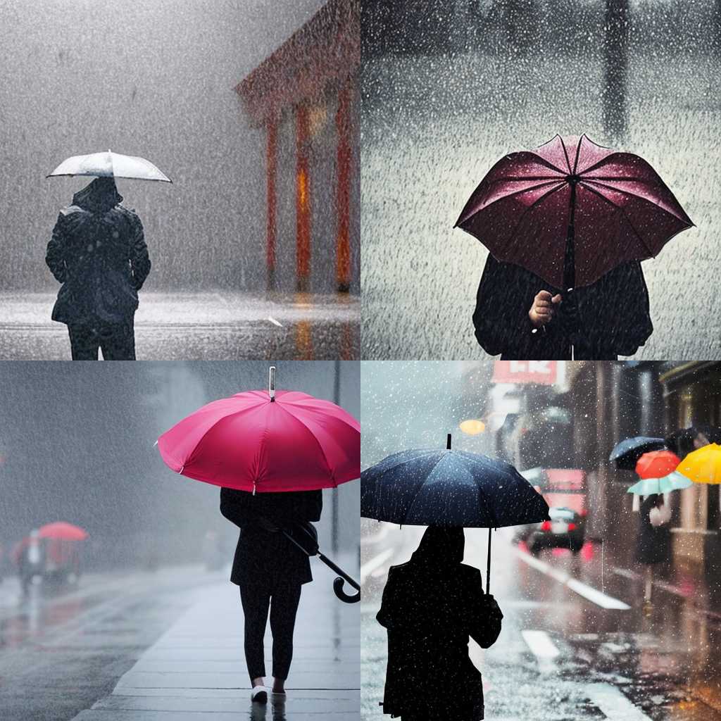 A person with an umbrella outside on a rainy day