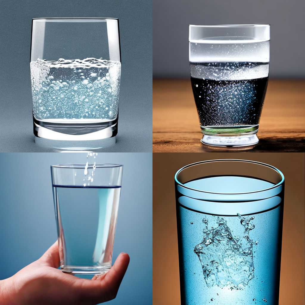 A glass of water held upright