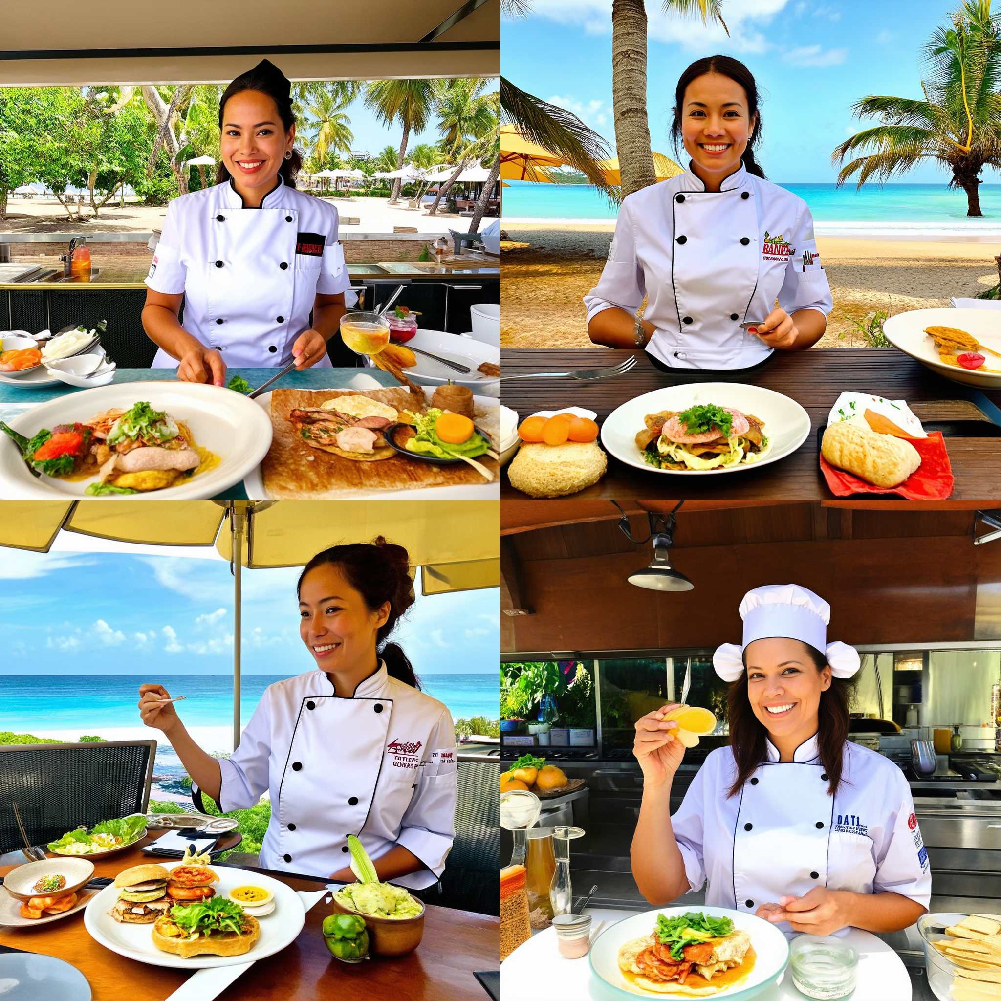 A chef enjoying her vacation