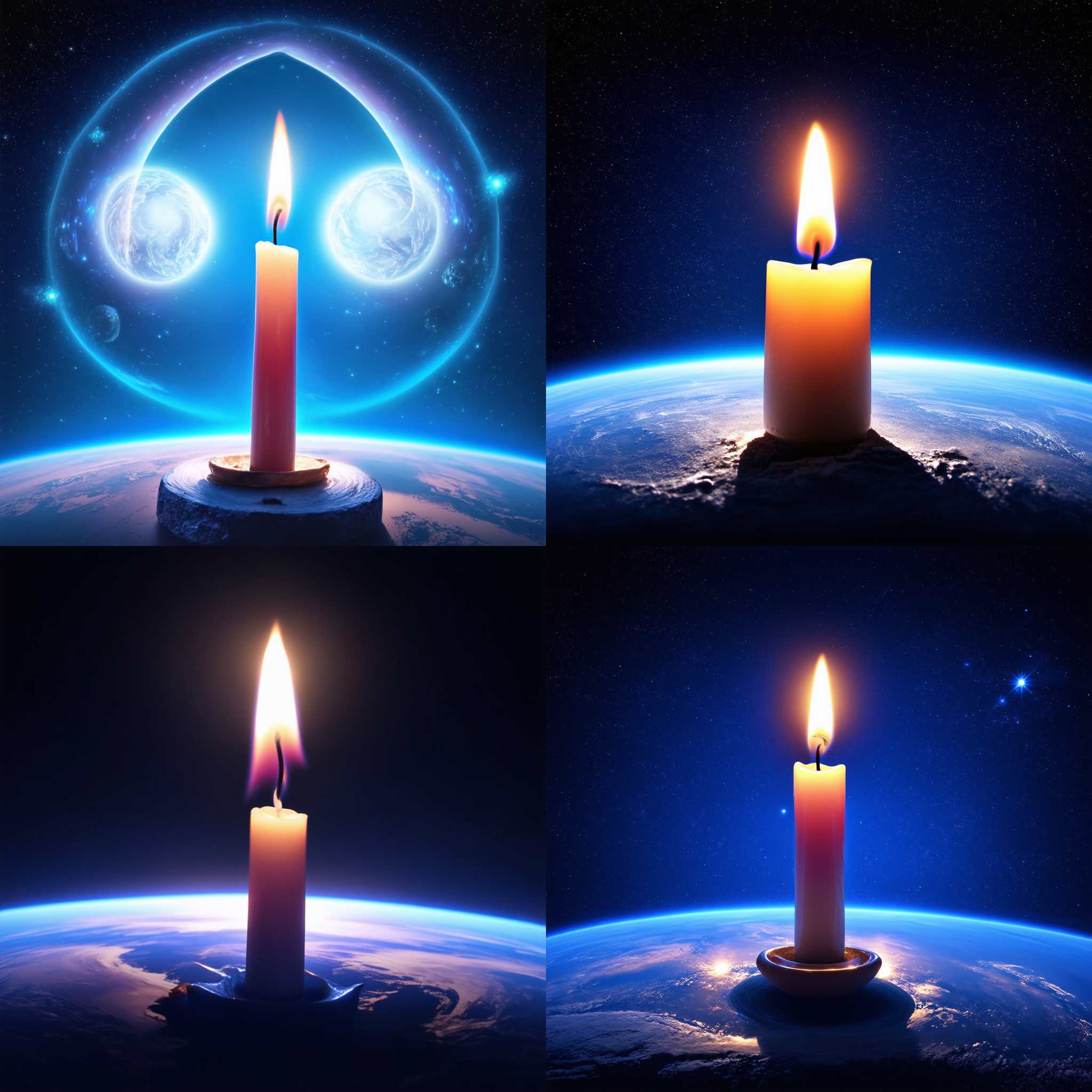 A candle in space