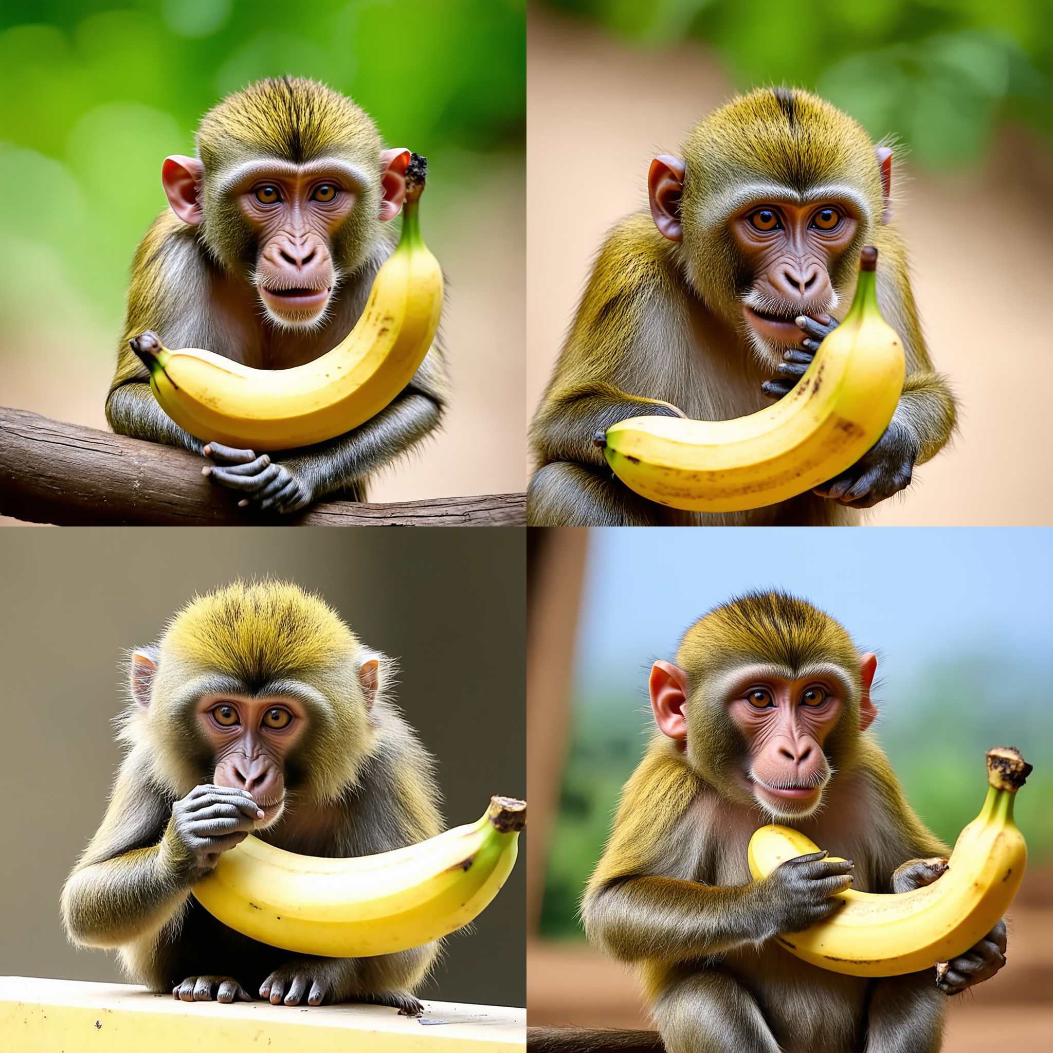 A monkey eating a banana