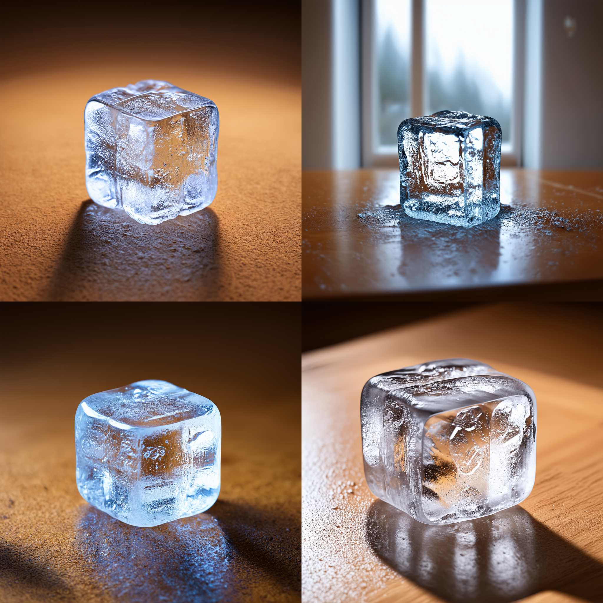 An ice cube in a warm room