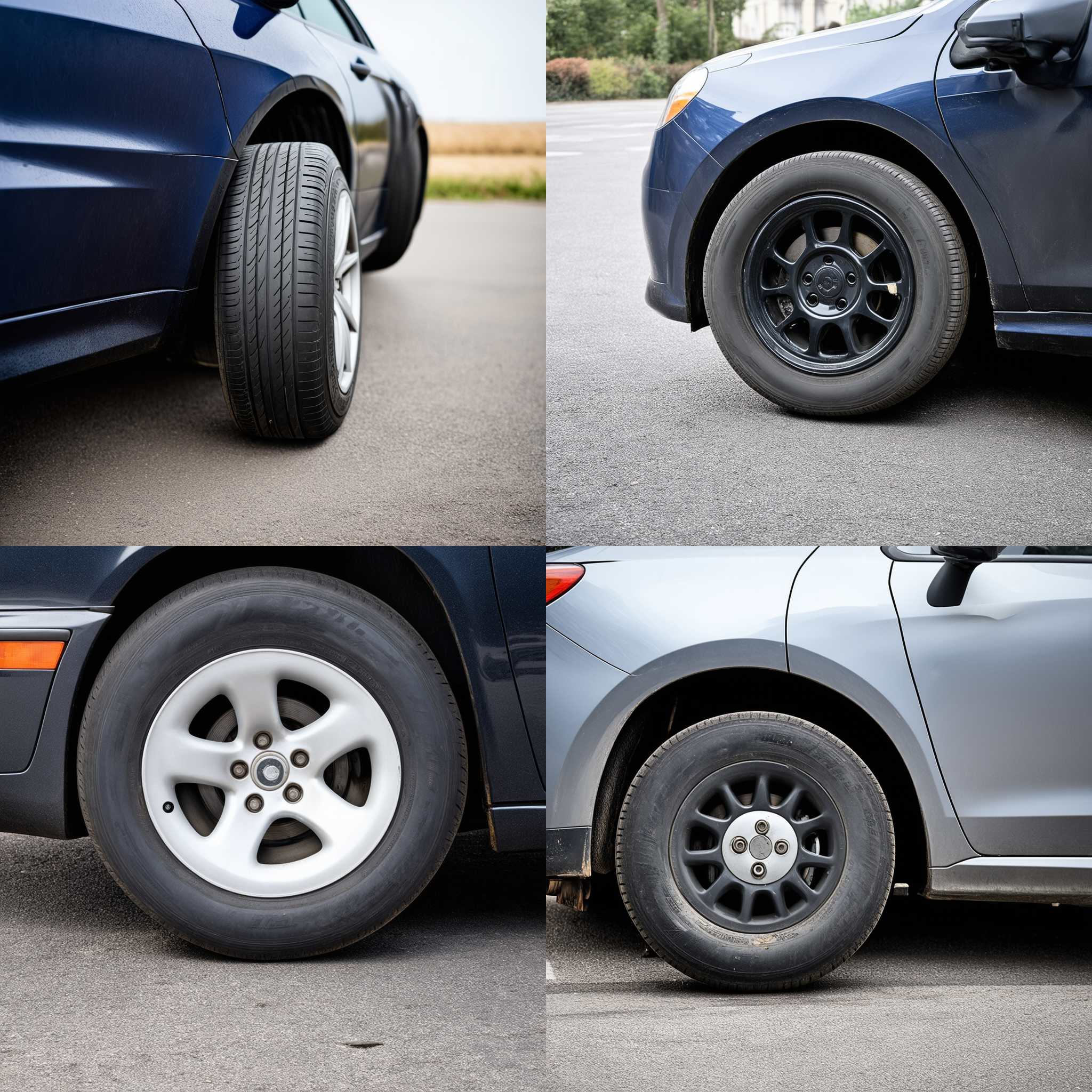 A punctured car tire