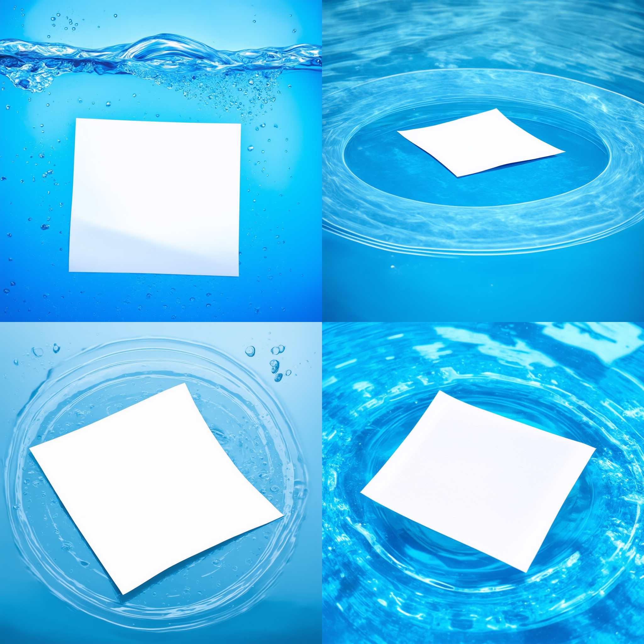 A piece of paper in water