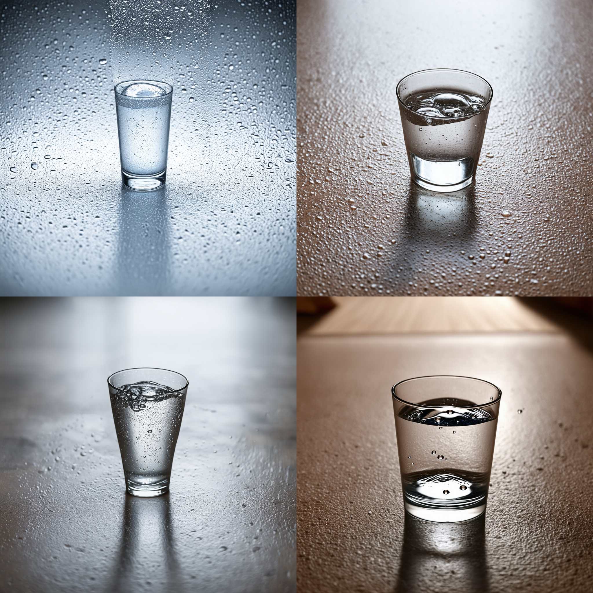 A glass of water dropped on the floor