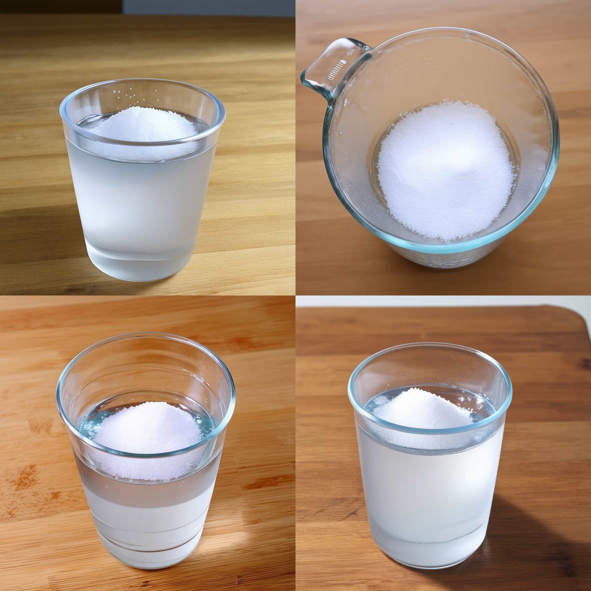 A cup of water properly mixed with salt