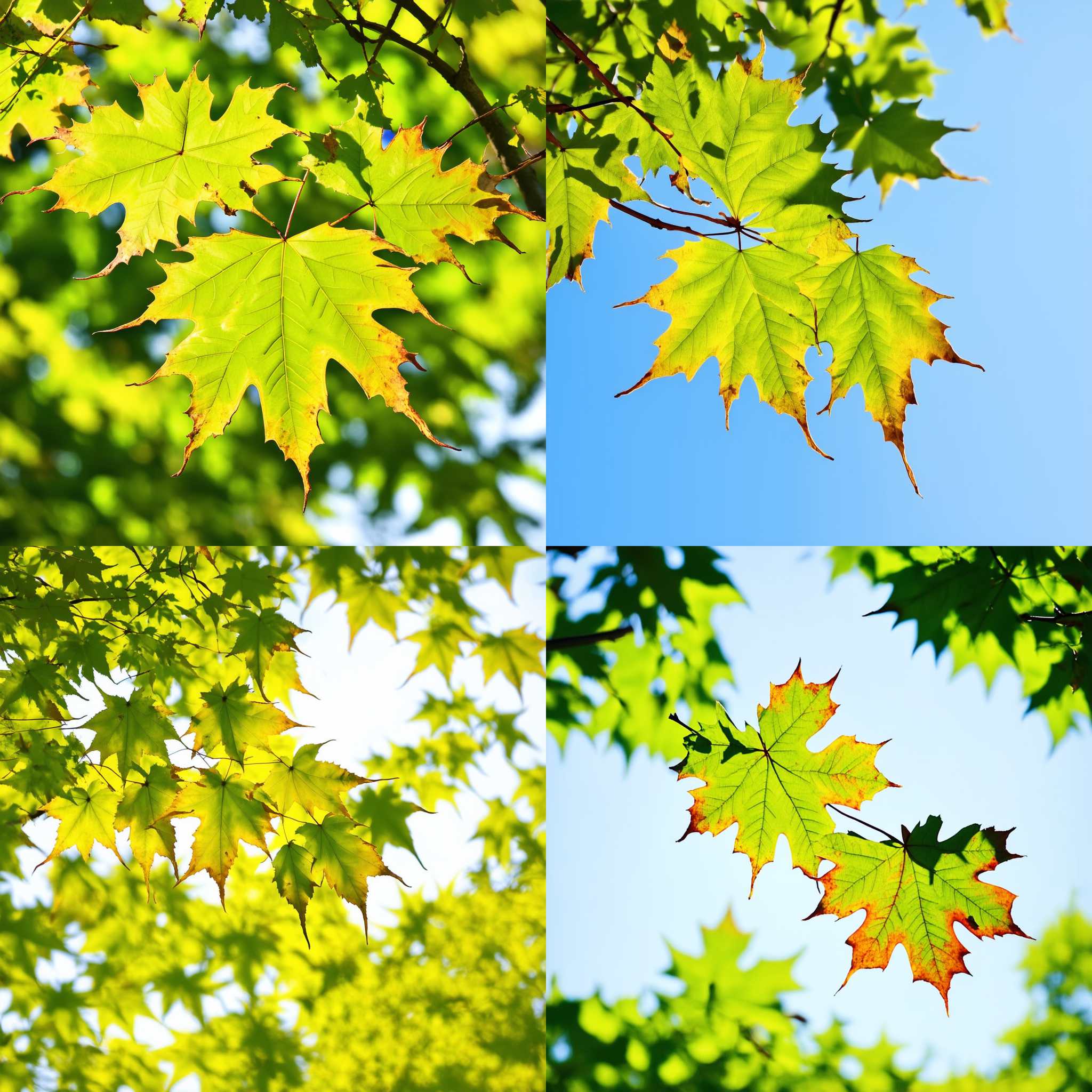 Maple leaves during summer