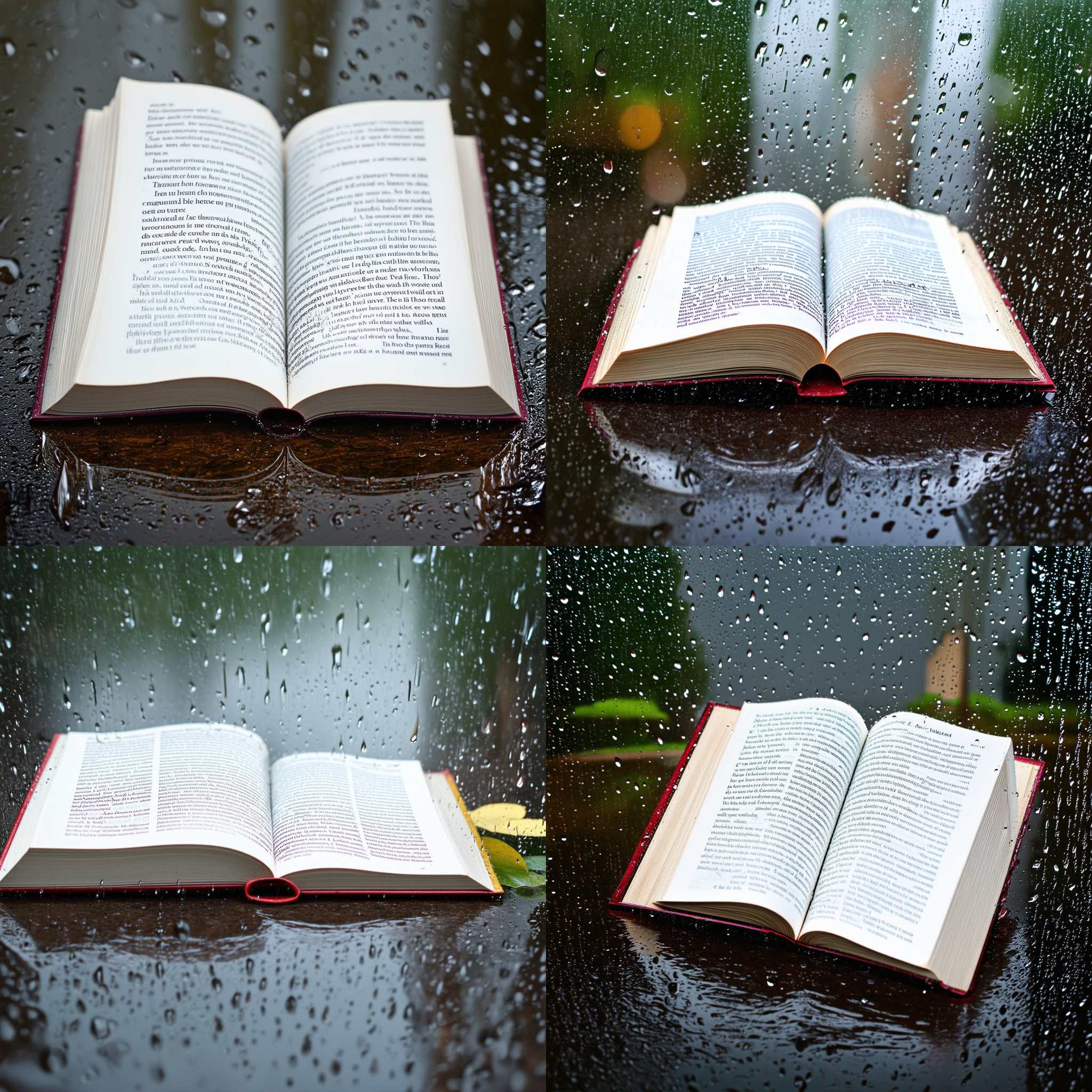 A book left open in the rain