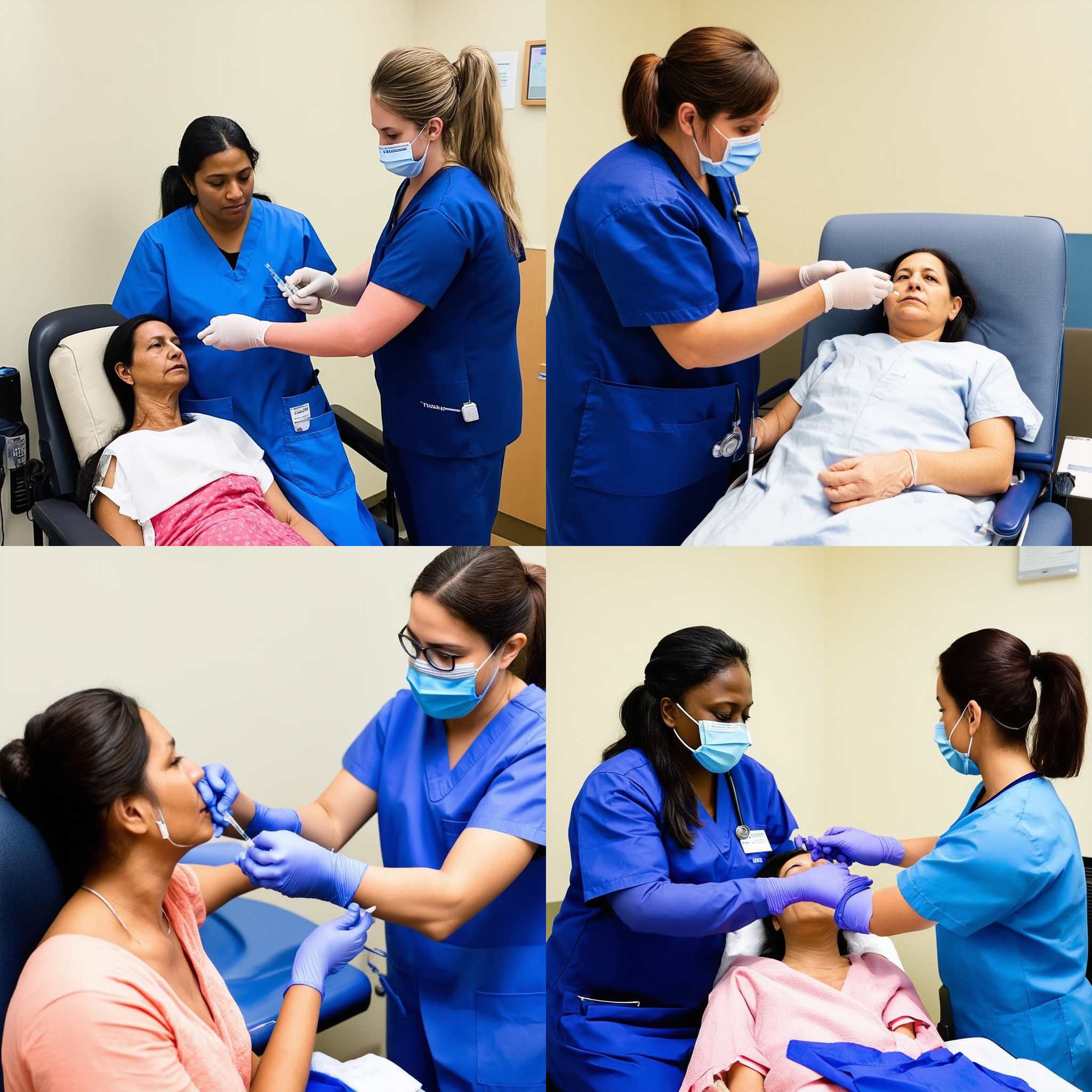 A nurse vaccinating the patient