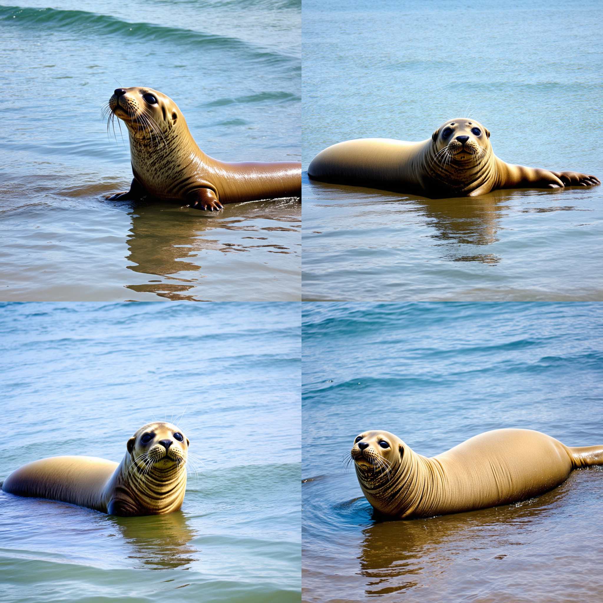 A sunbathing seal