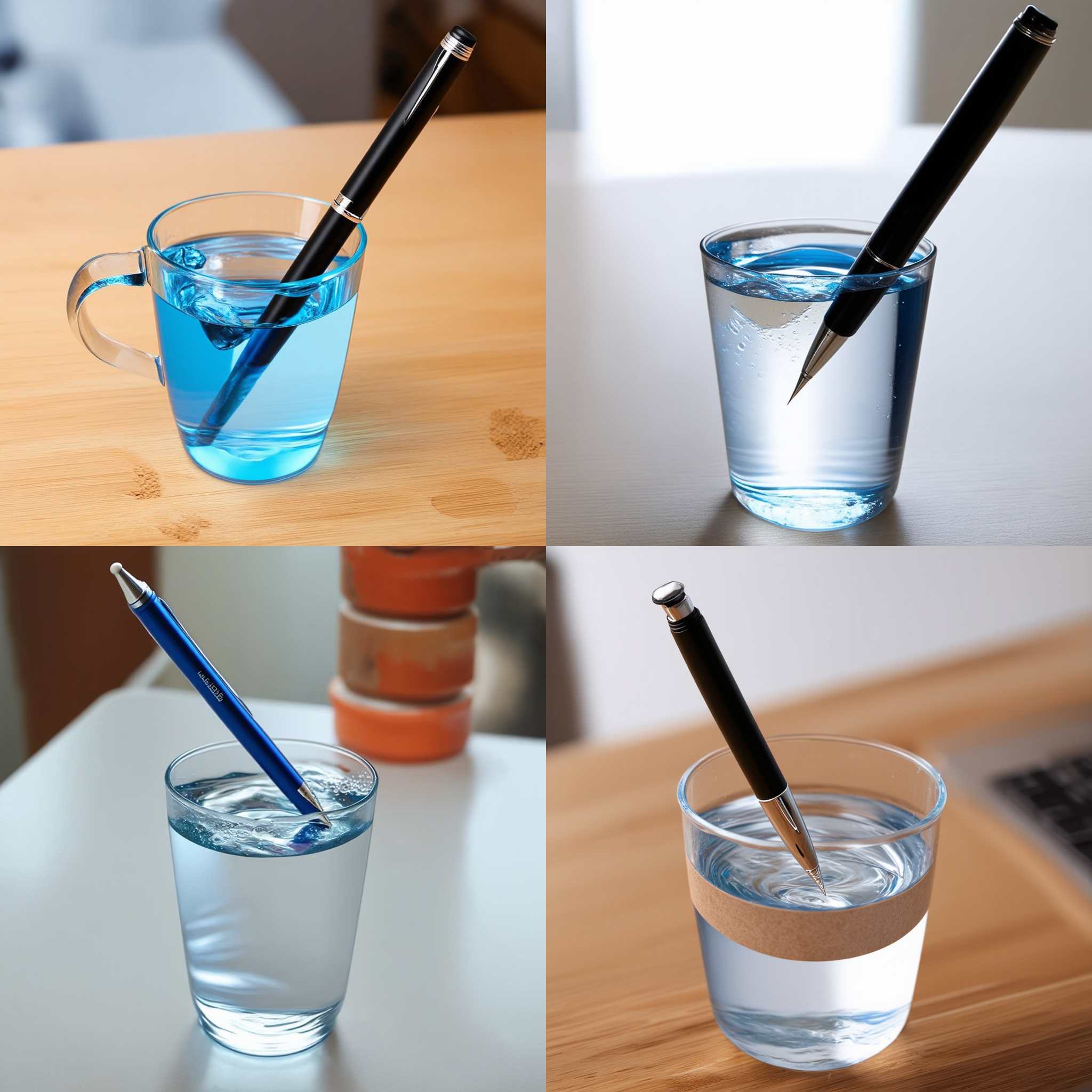 a pen placed in a cup of water