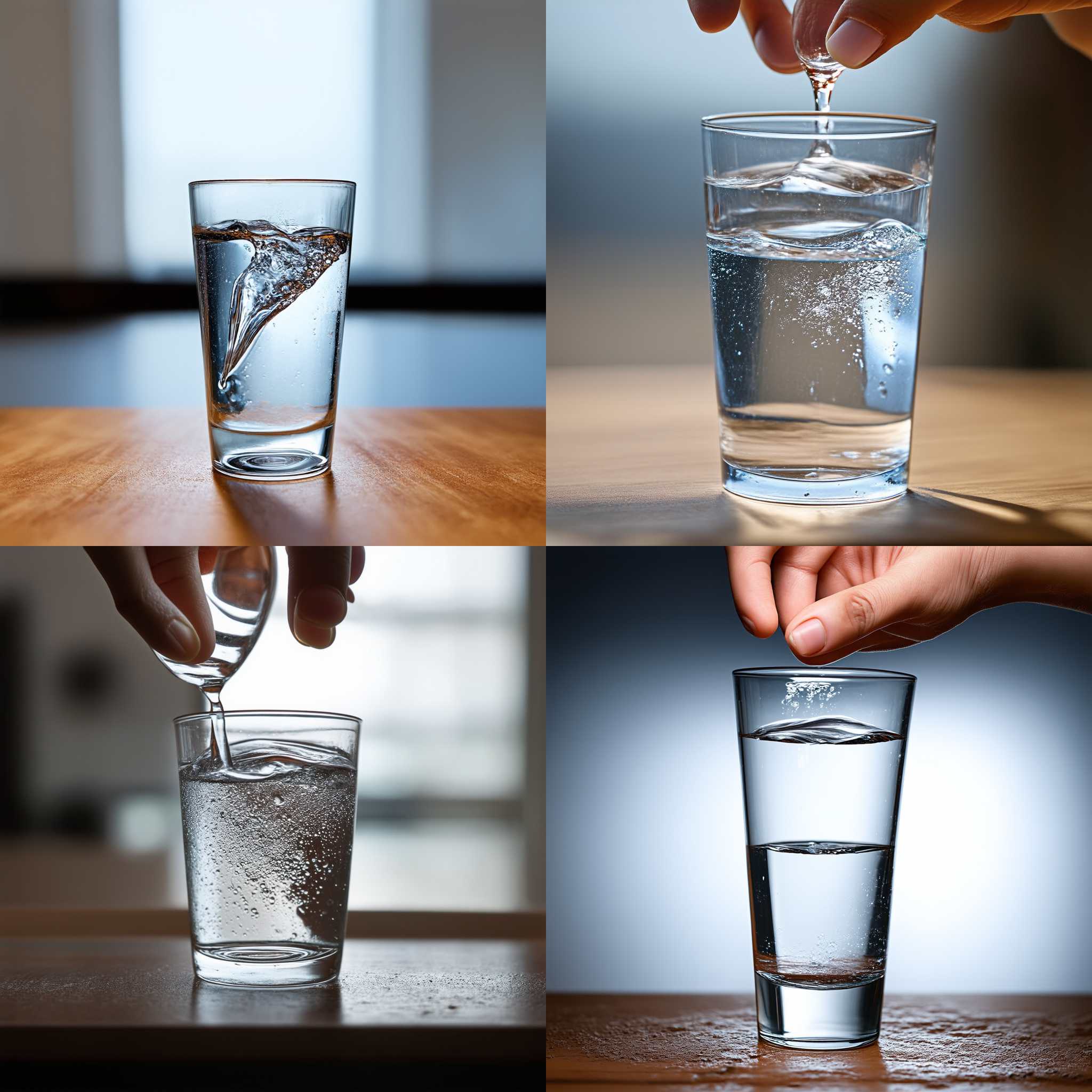 A glass of water held upside-down