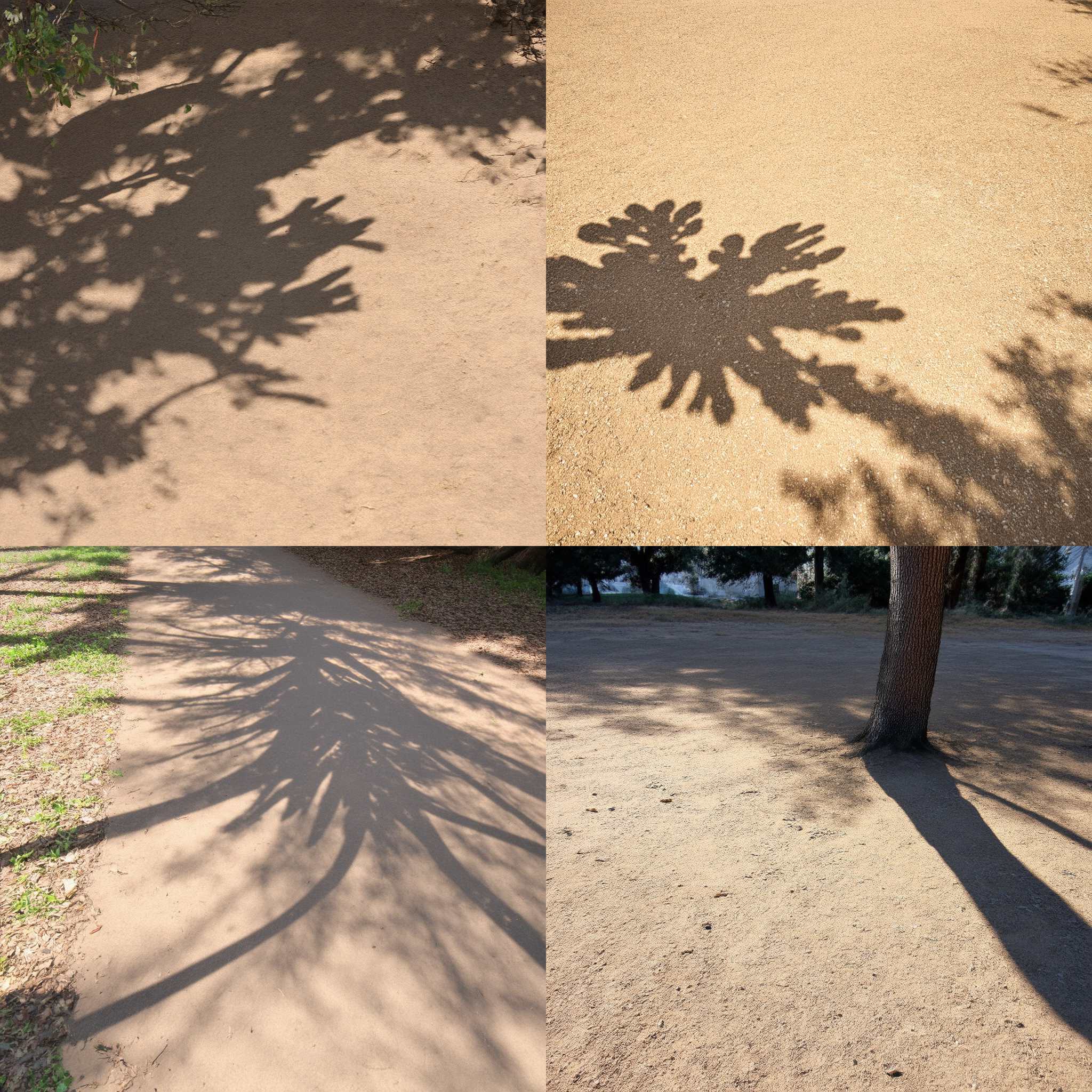 The shadow of a tree at noon