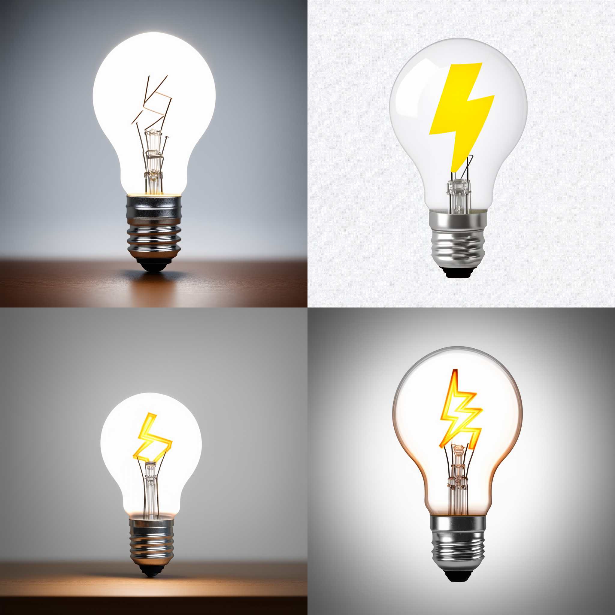 A lightbulb with electricity