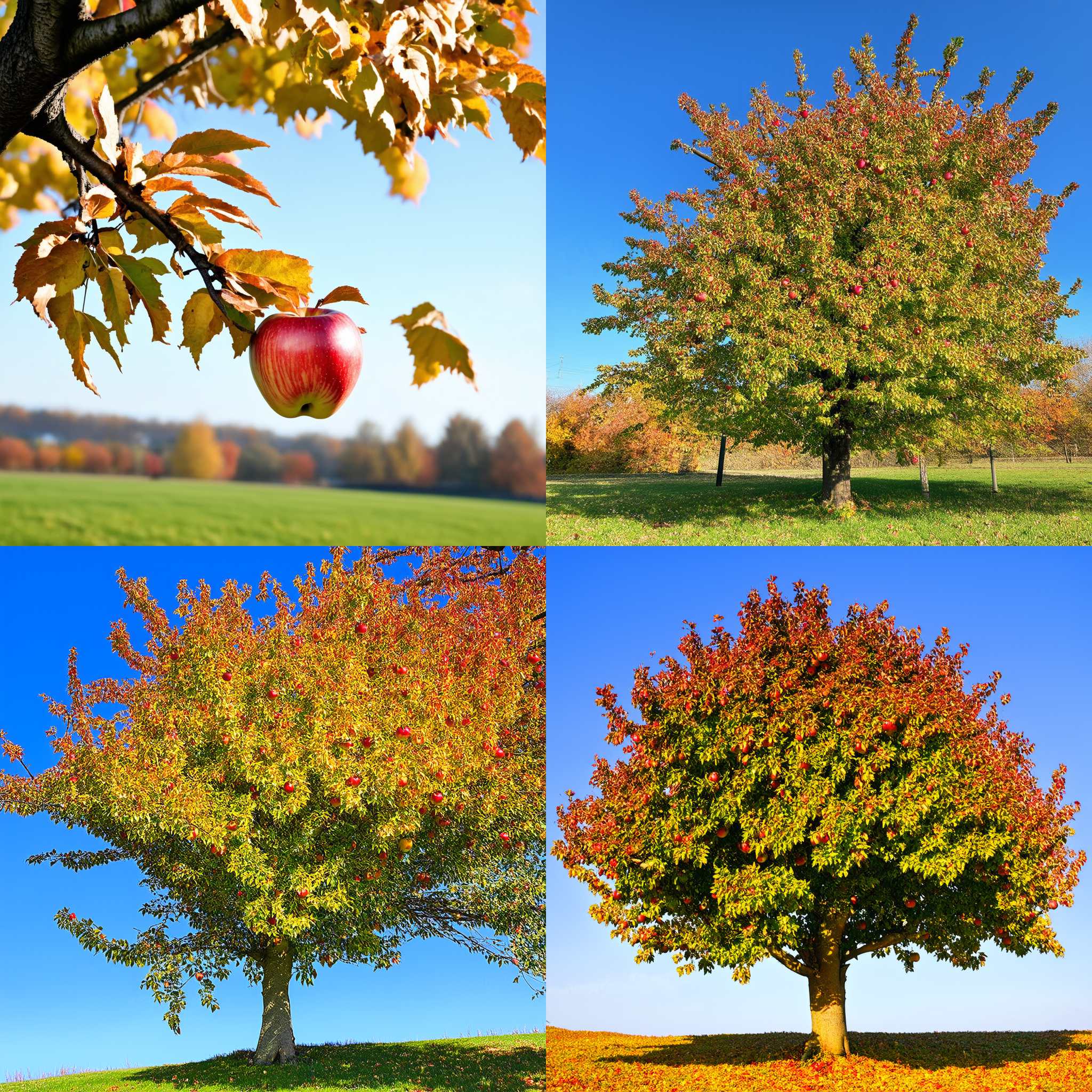 An apple tree in autumn