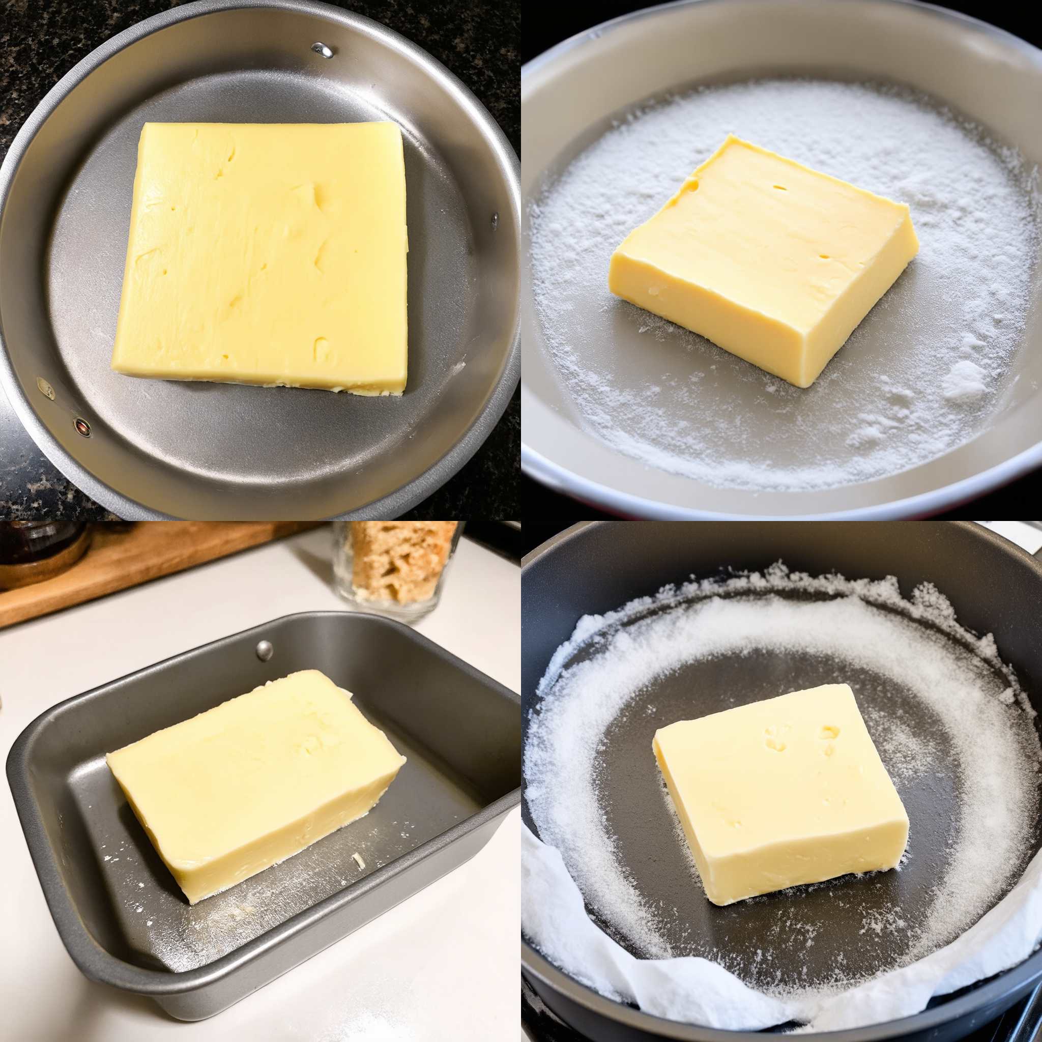 A piece of butter in a cold pan