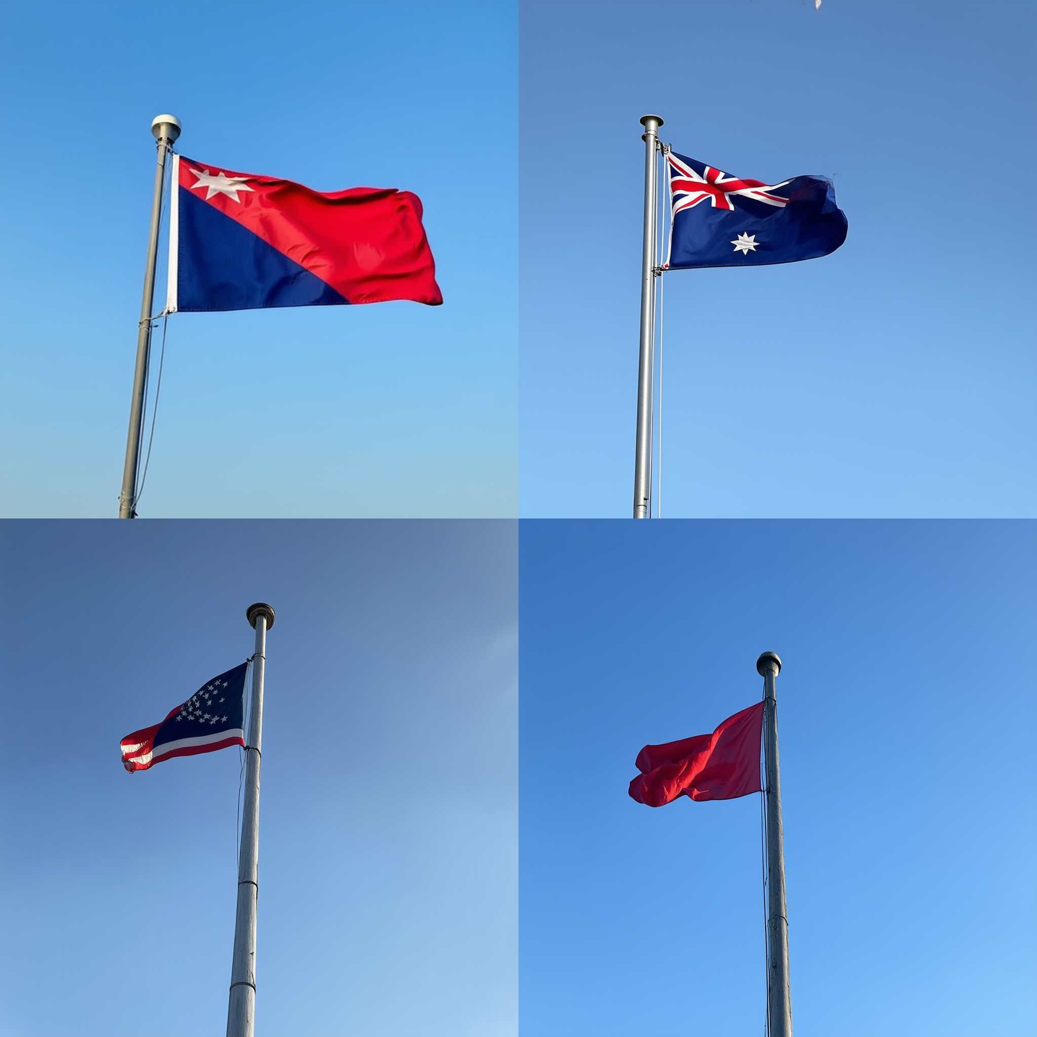 A flag on a pole on a windy day