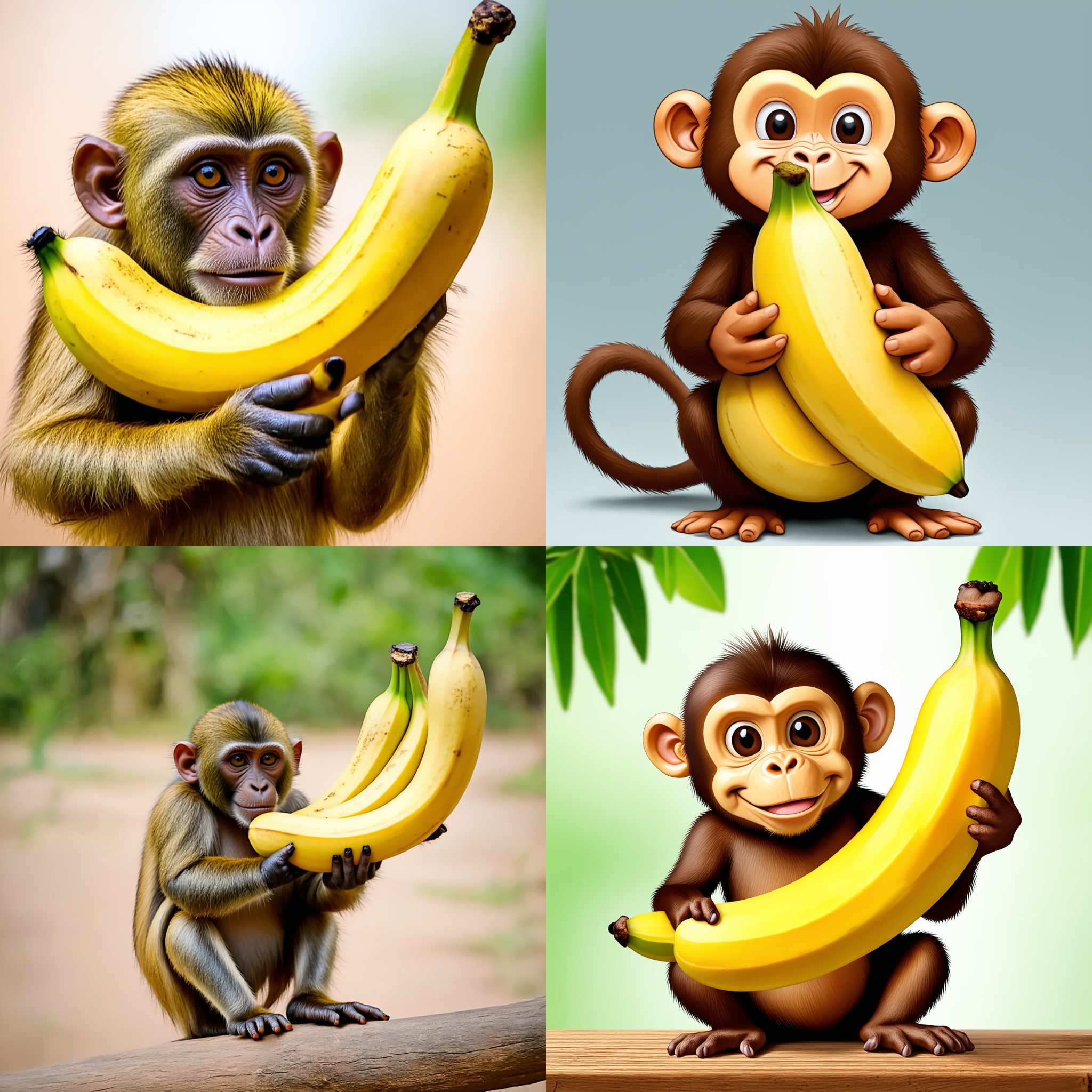 A monkey holding a banana