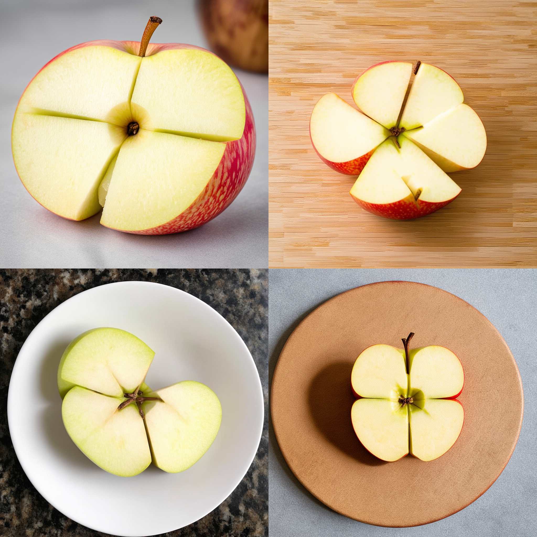 A freshly cut apple slice