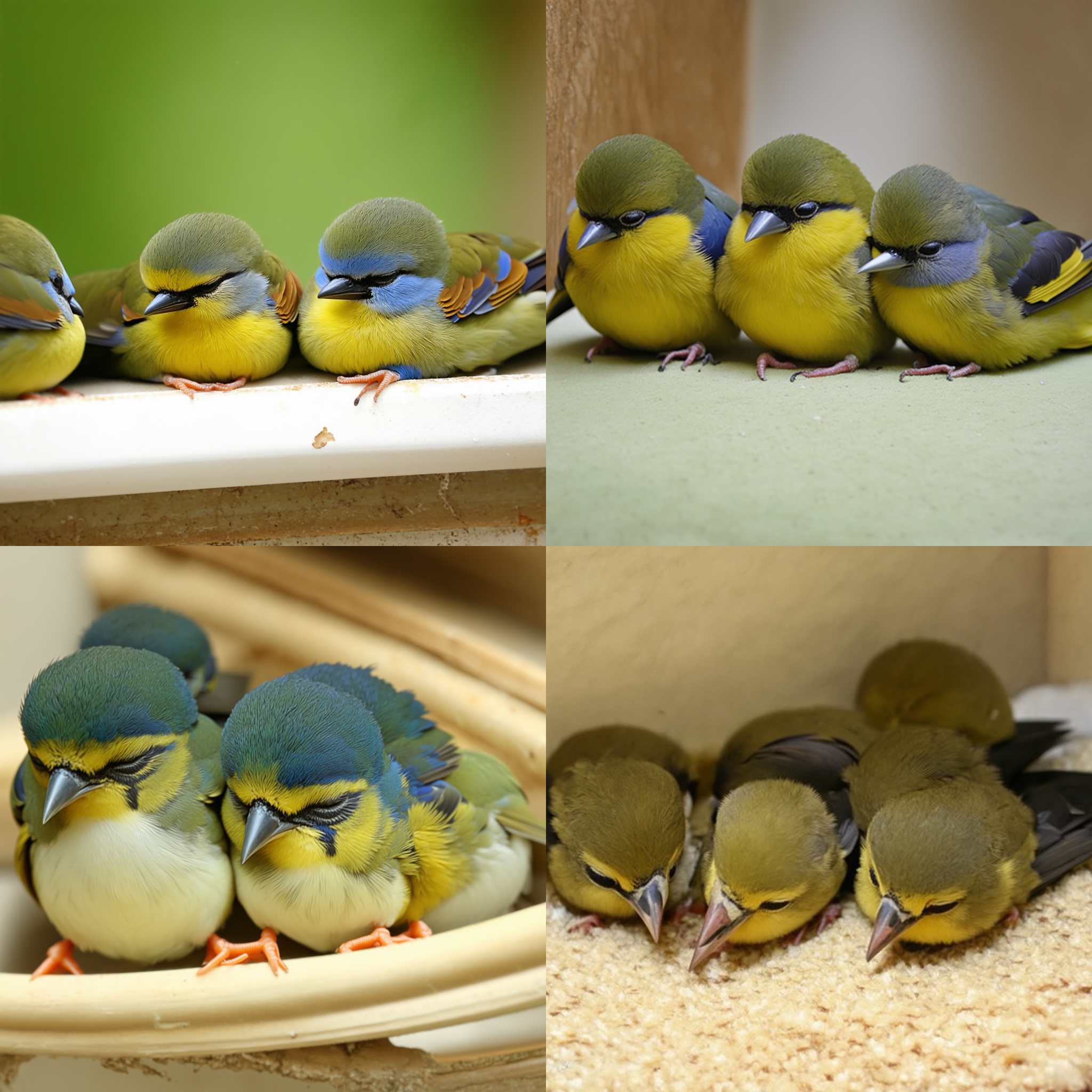 Sleeping baby birds