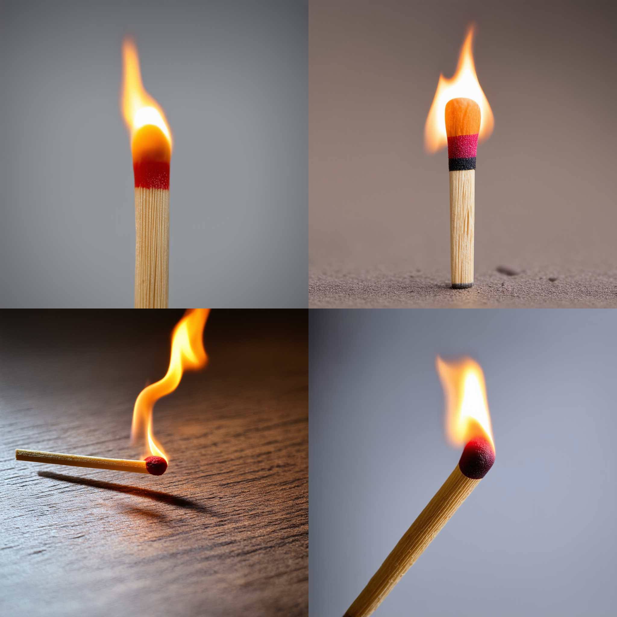 A burning matchstick in the air