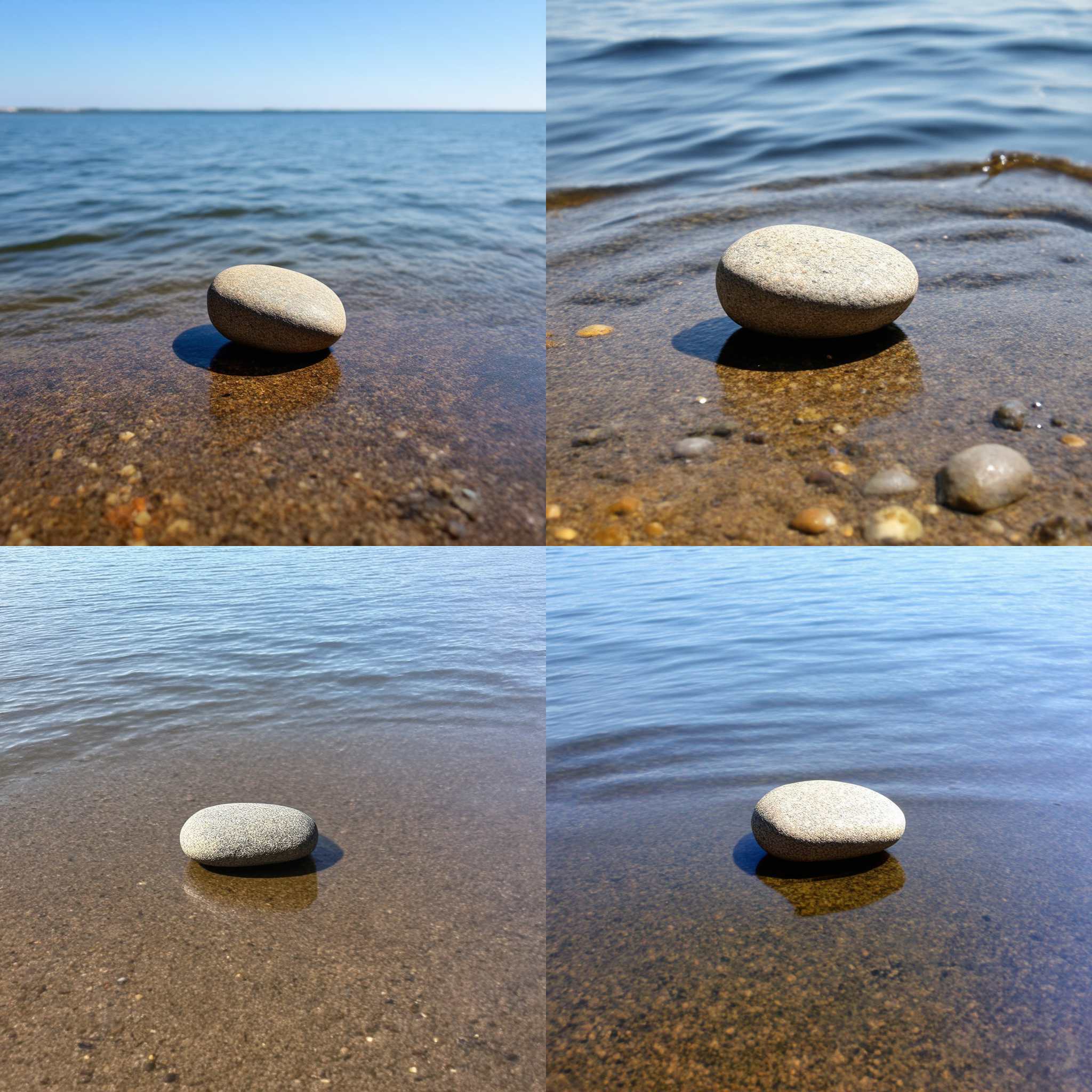 A pebble near the water