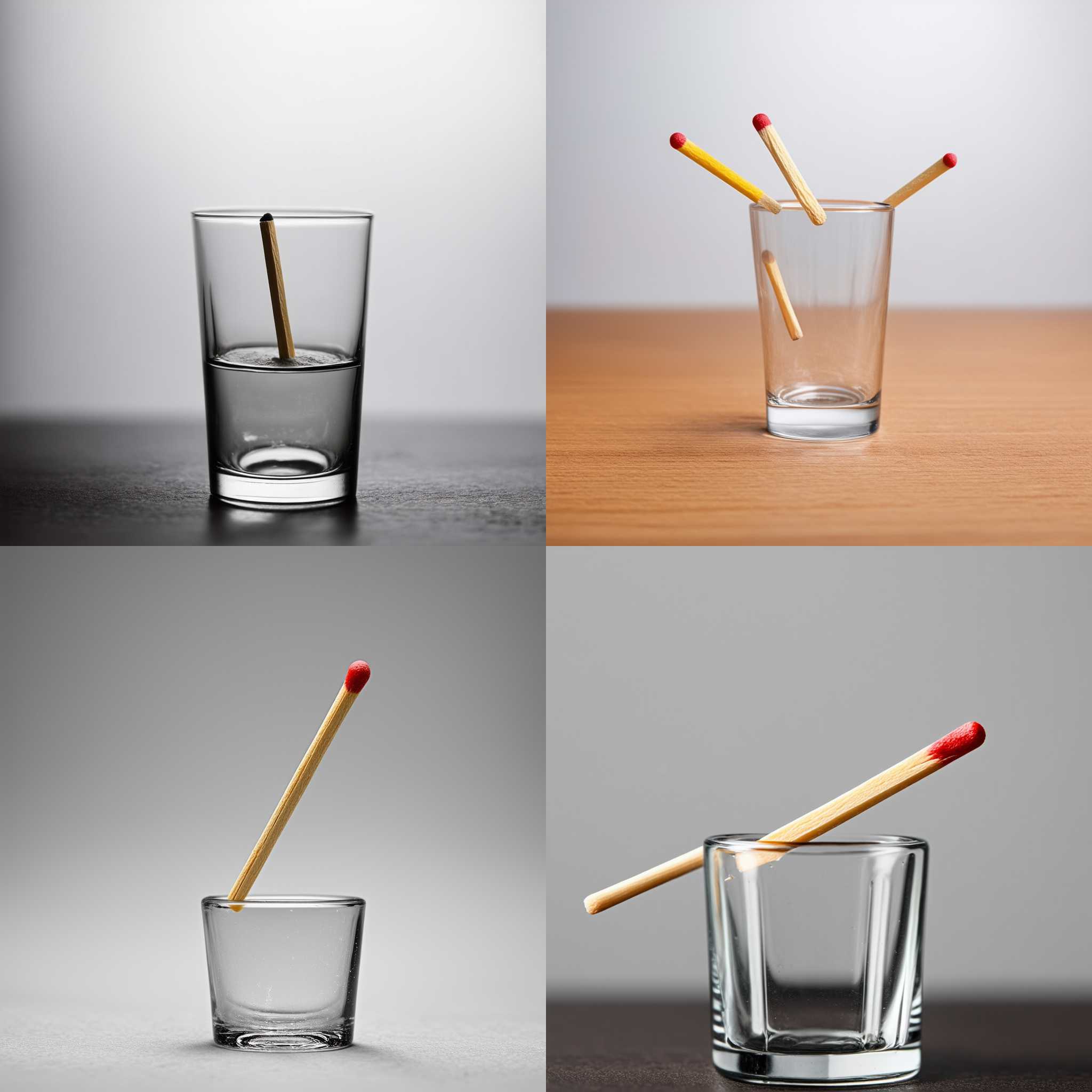 A matchstick struck against a glass